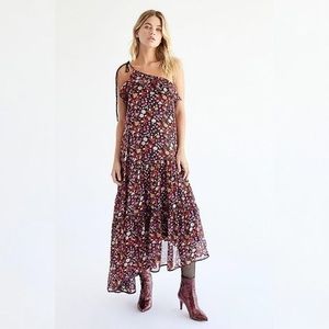 NWT Free People Head Over Heels One-shoulder Asymmetrical Maxi Dress Gown